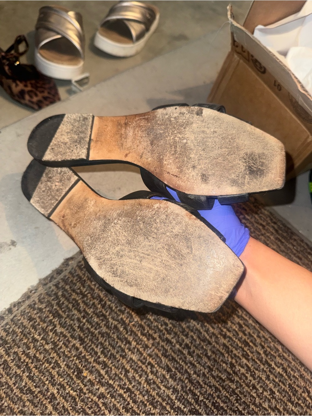 Saint Laurent Women's Black Braided Slide Sandals - Picture 2 of 2